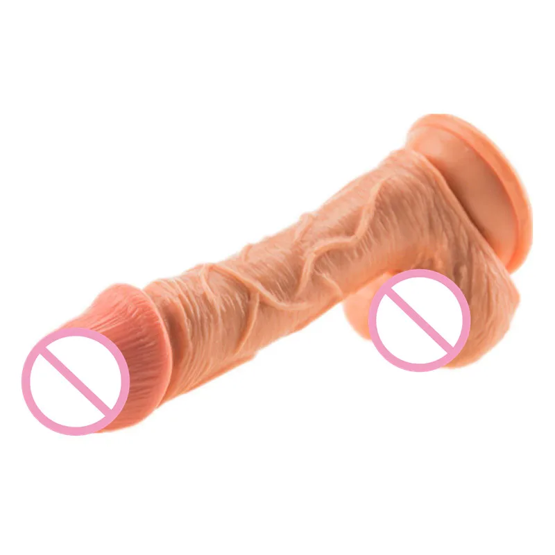 Реалистичный фаллоимитатор 8 дюймов силиконовый большой член Пенис с присоской