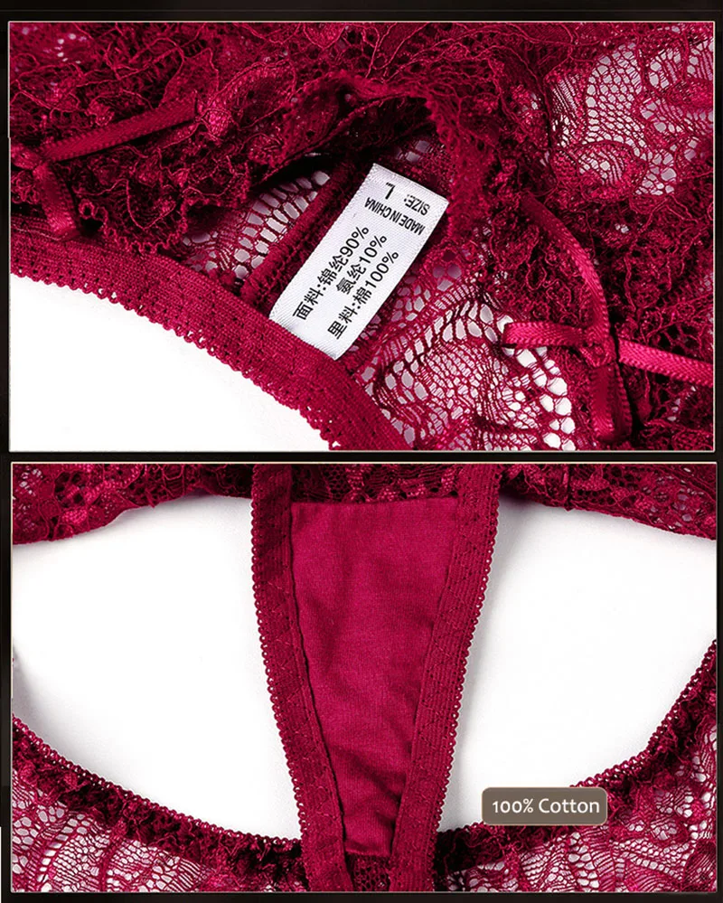 Ixuejie, 6 шт./лот, M, L, XL, сексуальные, полностью кружевные, женские стринги, прозрачные трусики, T Back, низкая талия, нижнее белье, трусы