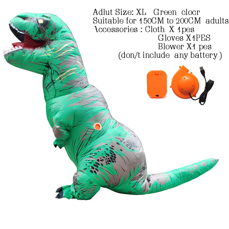 Adult Size T-rex динозавр надувной костюм deguisement Хэллоуин pour animaux Косплей маскарадный костюм динозавр - Цвет: Adult Size