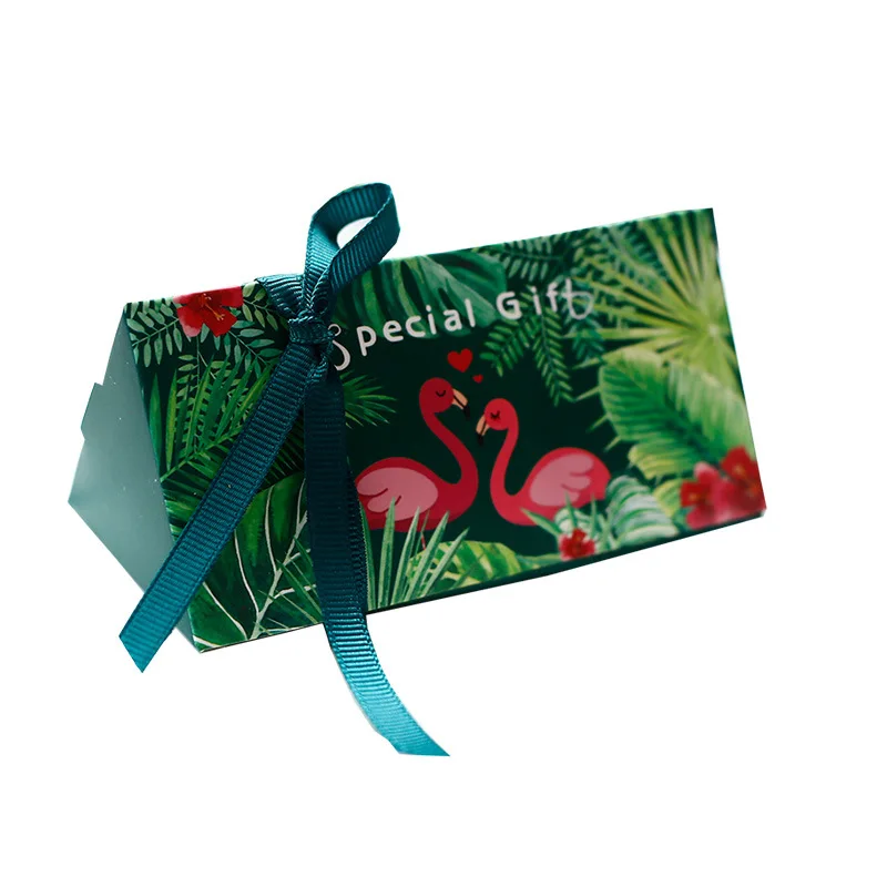 100pcs Gift box 100 шт свадебные приглашения декоративный, с рисунком Фламинго карманные поздравительные карты с конвертом индивидуальные вечерние с лентой и биркой подарочная коробка - Цвет: 100pcs Gift box