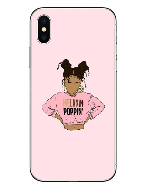 2bunz Melanin Poppin Aba Чехлы для iPhone X модные черные девушки Жесткий ПК телефон чехол 5 5S SE 6