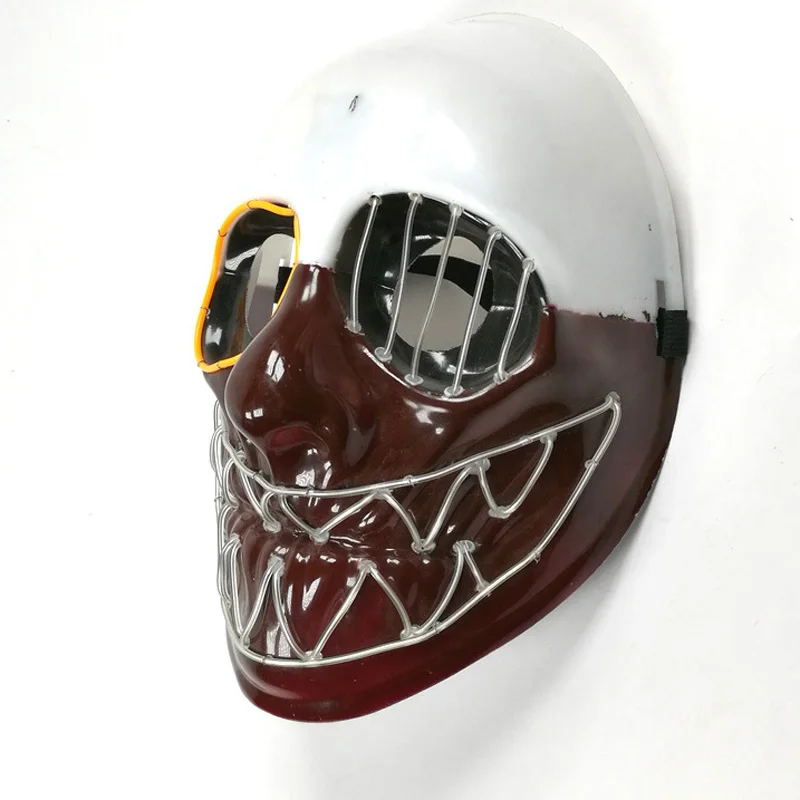 Flashing Toy EL Wire Mask Battery Operated Masquerade Clown LED Neon Light for Glowing Dance Carnival Party Halloween Masks | Освещение