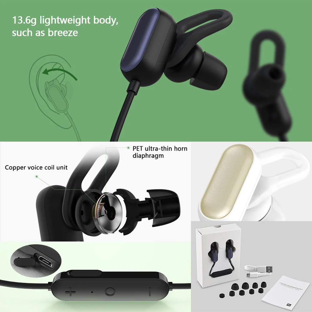 Оригинальные Xiaomi mi Bluetooth наушники с mi c Беспроводные спортивные наушники Bluetooth 4,1 водонепроницаемые Xiao mi fone de ouvido