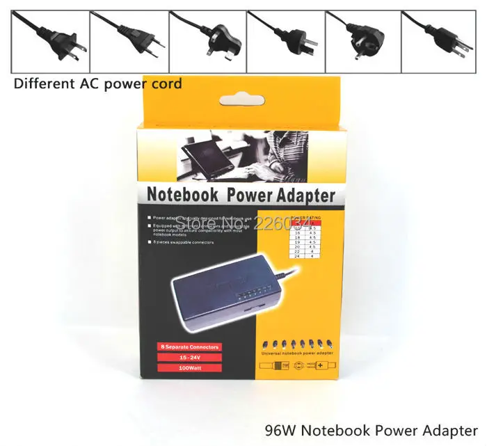 2014 Новый универсальный силовой адаптер для ноутбуков мощностью 96Вт.