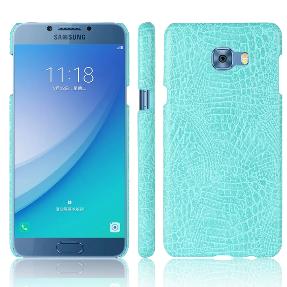 Роскошные Крокодил змея текстура кожаный чехол для Samsung Galaxy C5 Pro Обложка Твердый