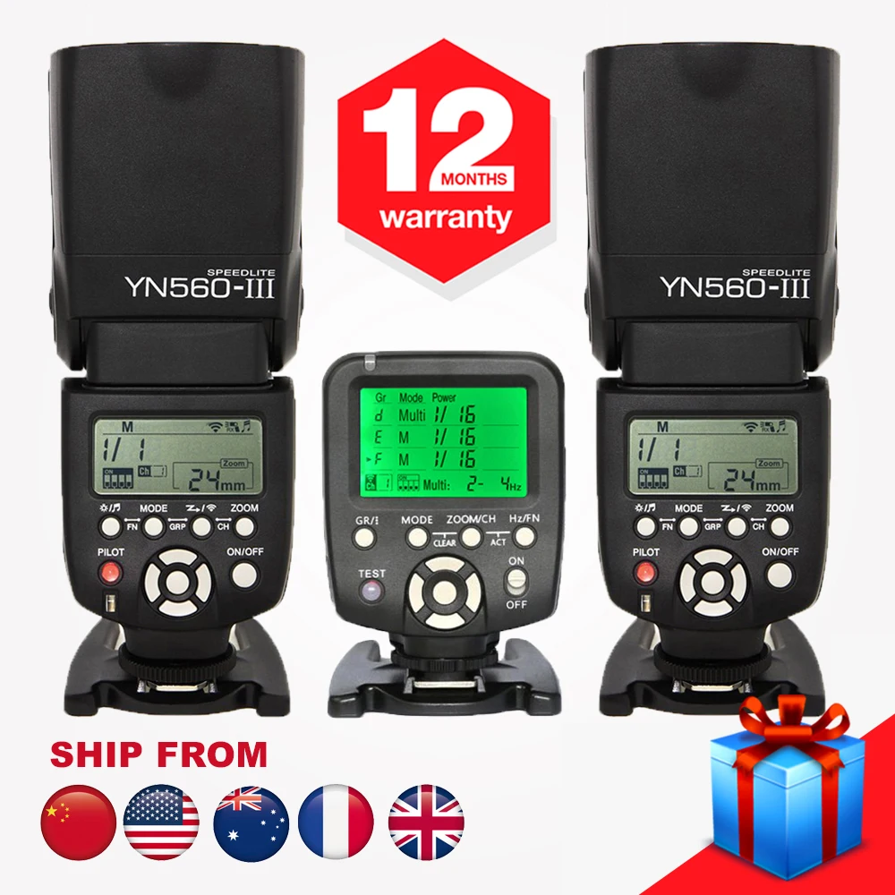 2 ШТ. YN560III Yongnuo YN560 III Руководство Радио Флэш Speedlite + YN560-TX YN560TX ЖК Беспроводной