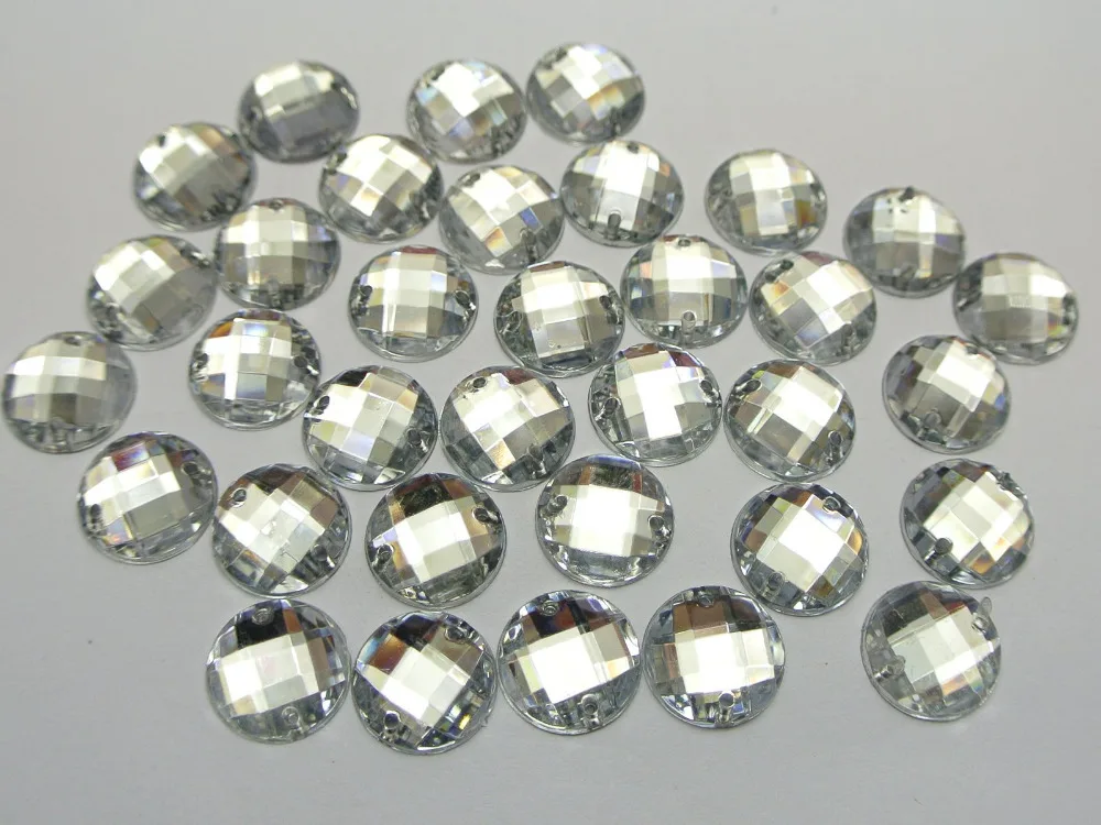 200 прозрачные акриловые граненые круглые стразы с плоской задней стороной для