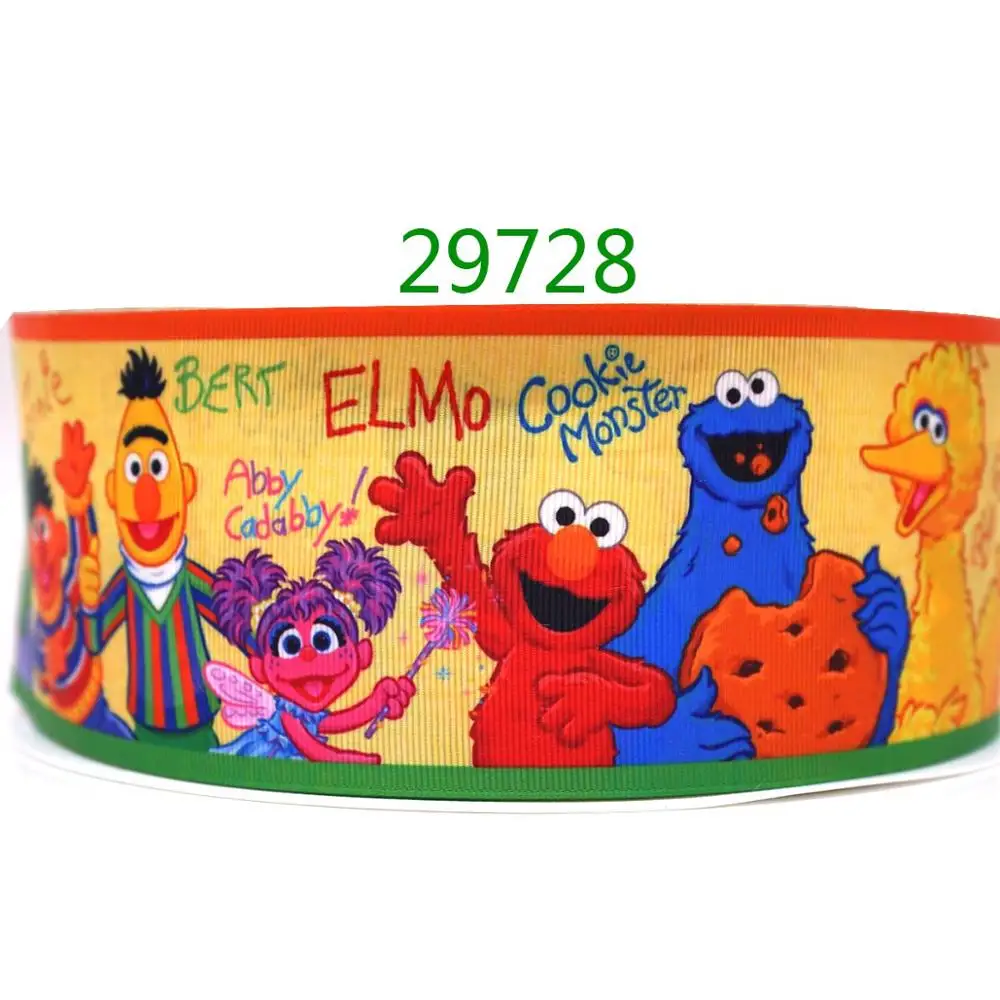 Free shipping 50 yard cartoon printed grosgrain ribbon 29631 - Цвет: 29728