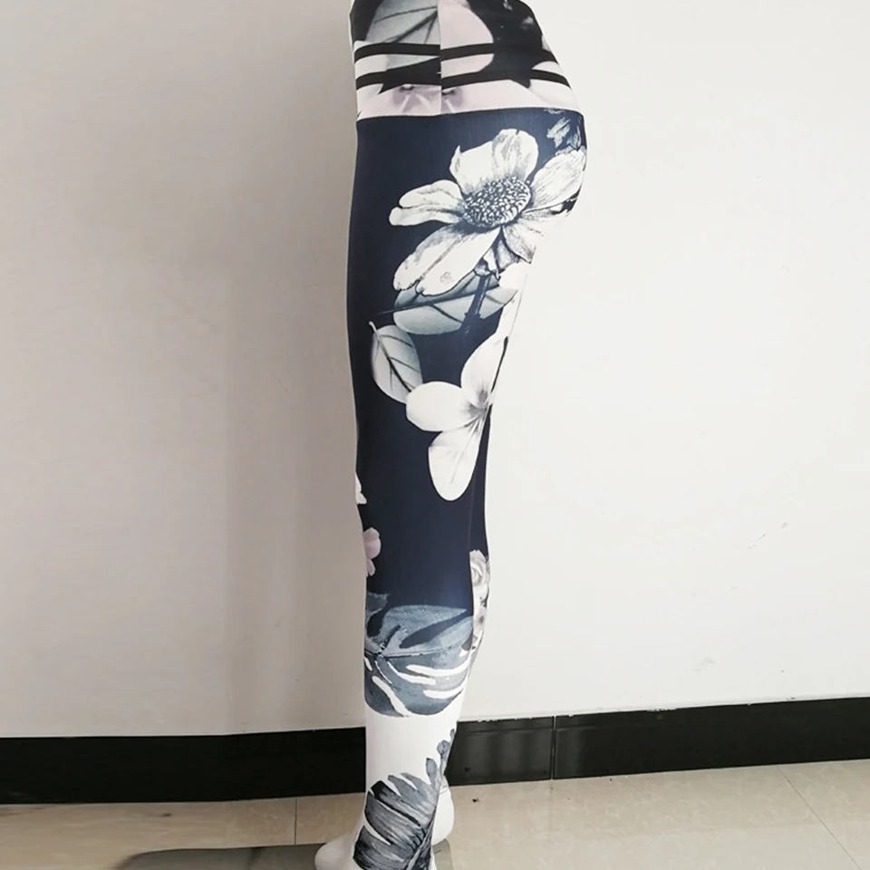 Штаны для йоги с цветочным принтом Pantalon фитнес-брюки подтягивающие леггинсы