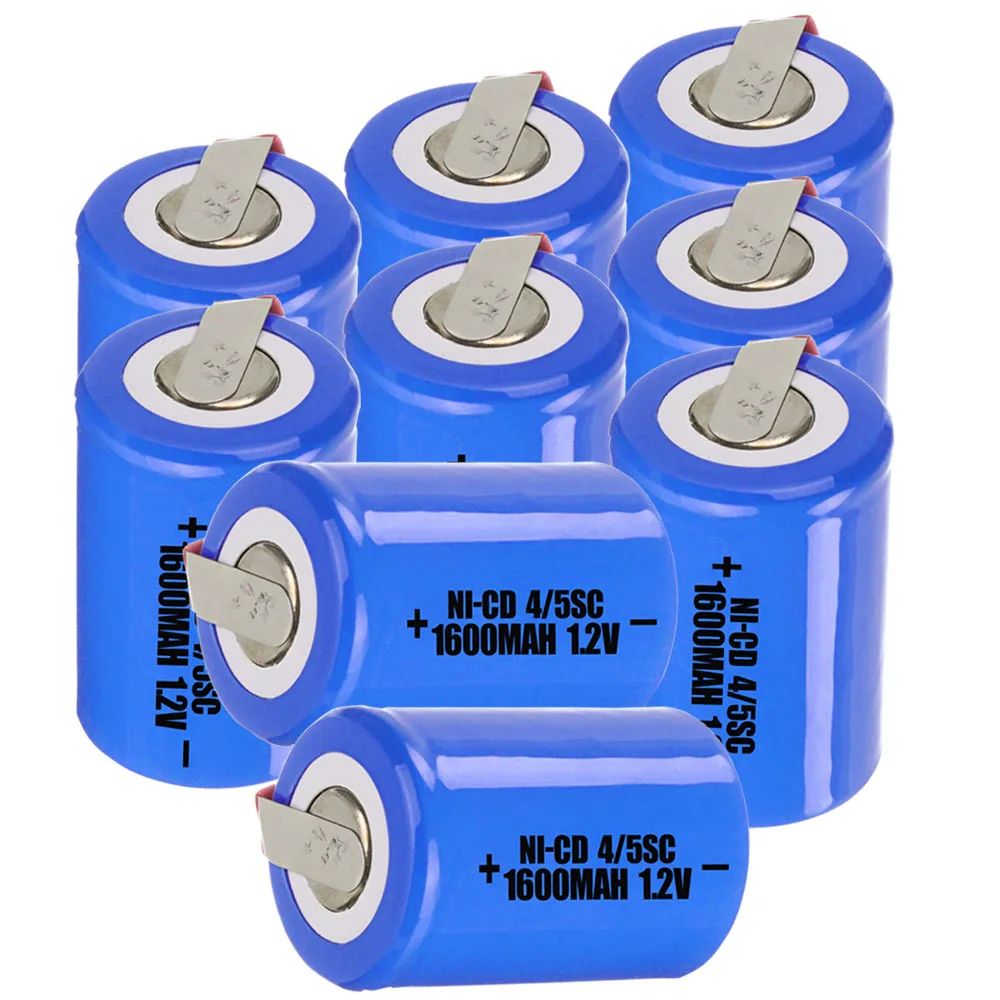 9 шт 4/5SC батареи 1.2В SUBC перезаряжаемые 1600mah плоский верхний цвет