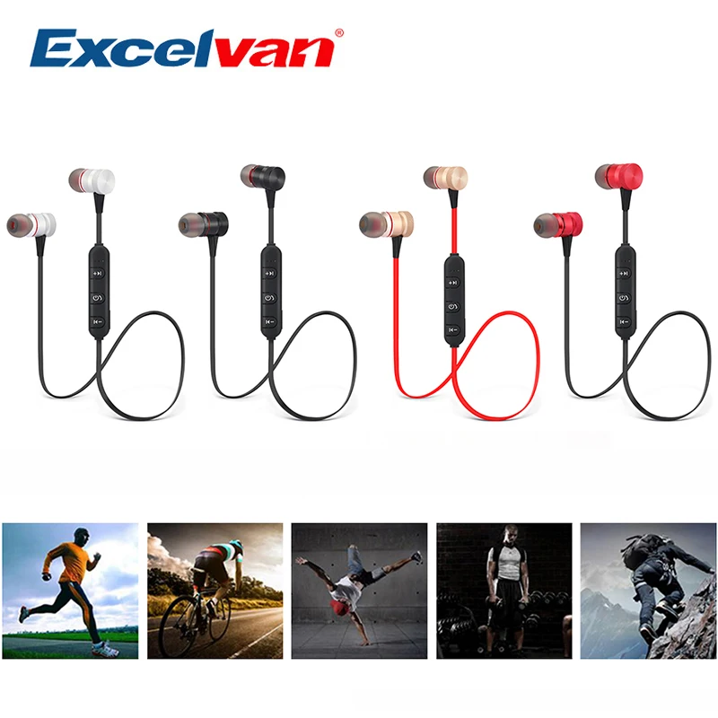 Excelvan наушники Bluetooth вкладыши для спорта с магнитным дизайном