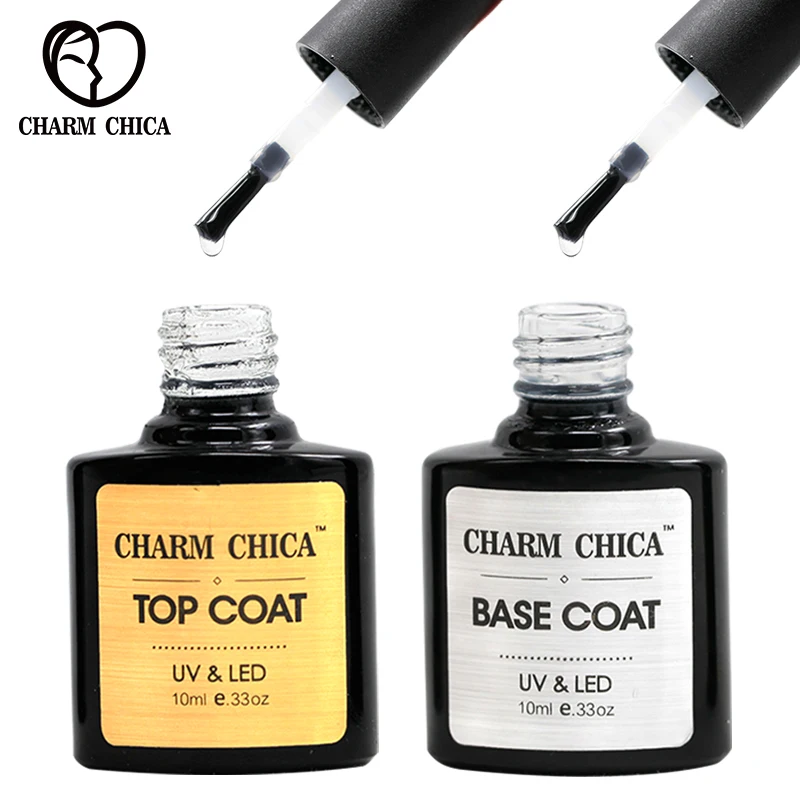 CHARM CHICA основа и верхнее покрытие УФ гель для ногтей 10 мл Прозрачный Гель лак