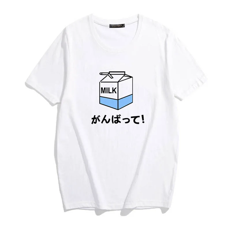 Kawaii Ulzzang, Harajuku, эстетическая футболка, принт с героями мультфильмов, короткий рукав, топы, футболки, Корейская Новая модная повседневная женская одежда - Цвет: 1 white