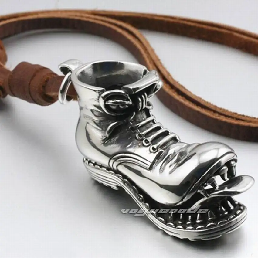 Мужская подвеска в виде ботинка из нержавеющей стали 316L ожерелье натуральной