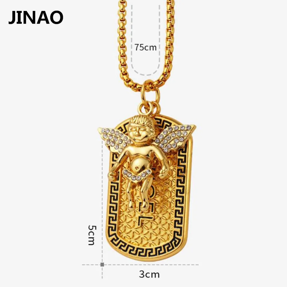 JINAO Hip Hop New Style Personality Trend Angel Army Card Pendant Necklaces Men Women Charm Fashion Jewelry Gift | Украшения и