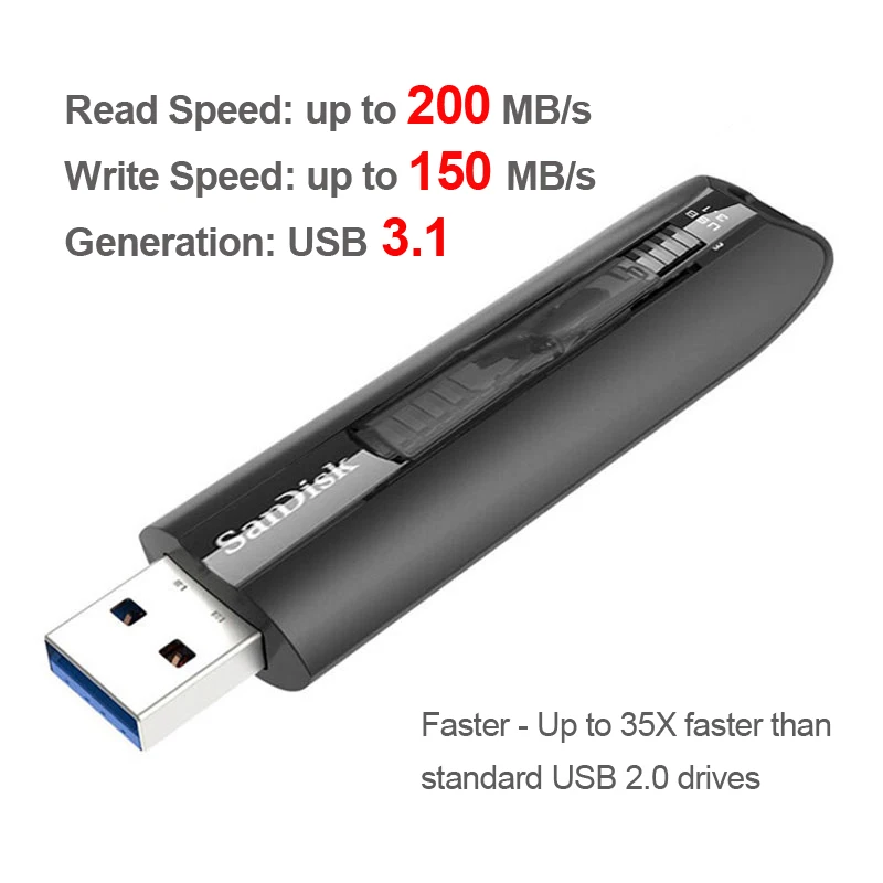Флэш-накопитель SanDisk Extreme Go USB 3 1 128 ГБ 64 флэш-накопитель высокоскоростная