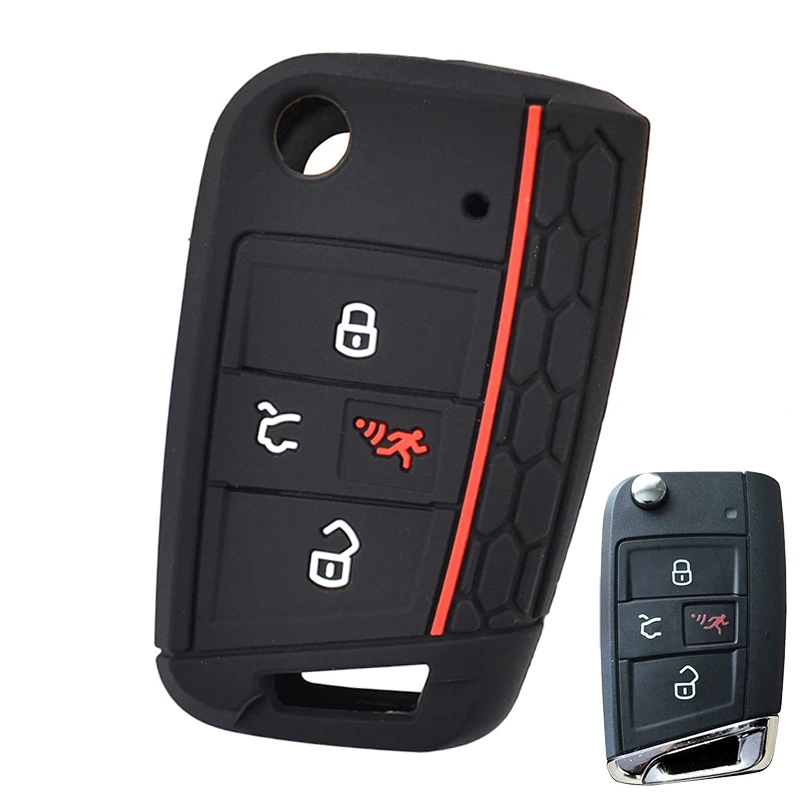 Силиконовый чехол для ключей Fob для VW Golf Polo Tiguan Passat Atlas для Skoda Superb Kodiaq Octavia для сиденья Ateca Leon чехол для пульта дистанционного управления