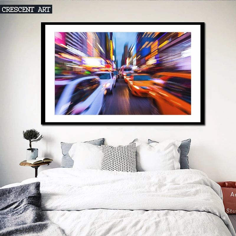 2017 Современный Нью-Йорк ночной вид уличный постер картина настенное искусство