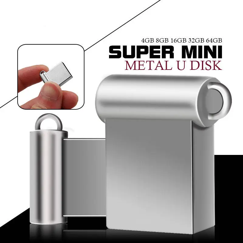 Супер мини usb 2 0 флеш накопитель металлический 32 ГБ USB флэш 64G 16 8 4 u диск карта