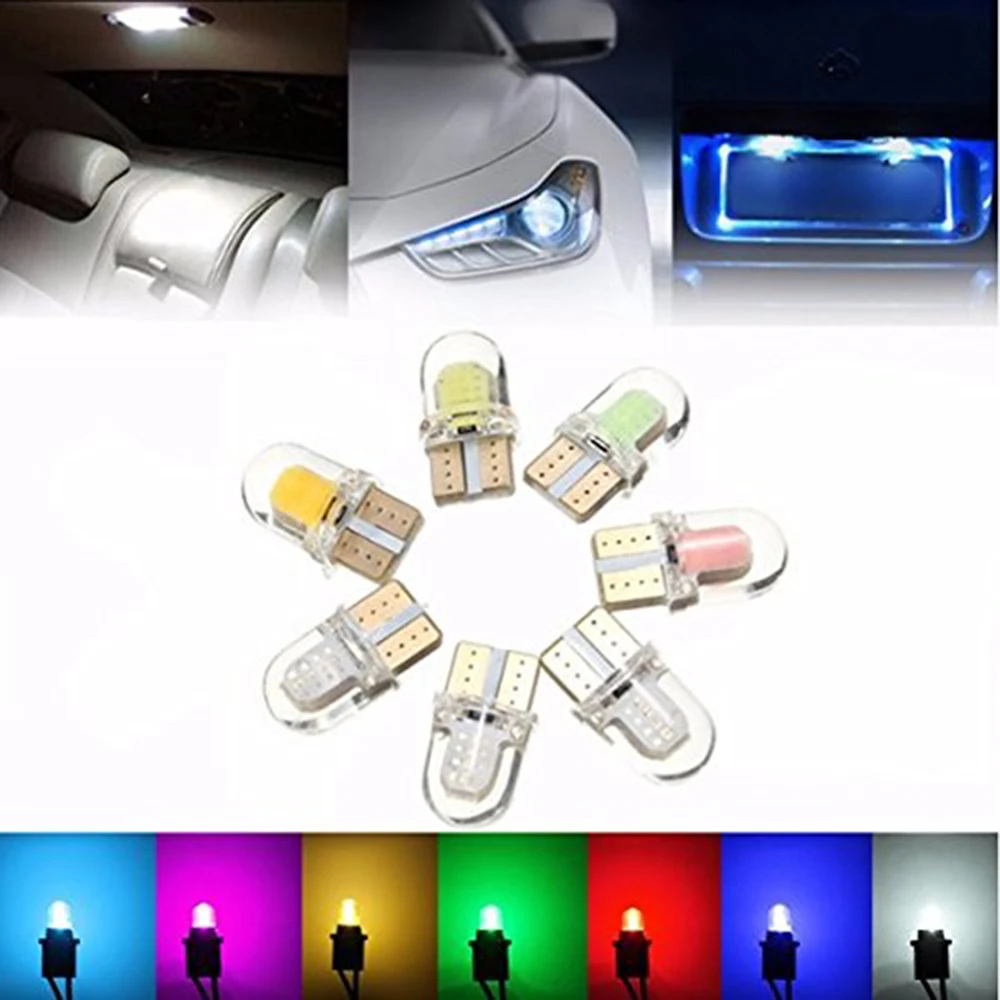 YSY 4 шт. t10 светодиодные белые лиценсветильник лампы led 194 168 W5W COB 8SMD парковочные