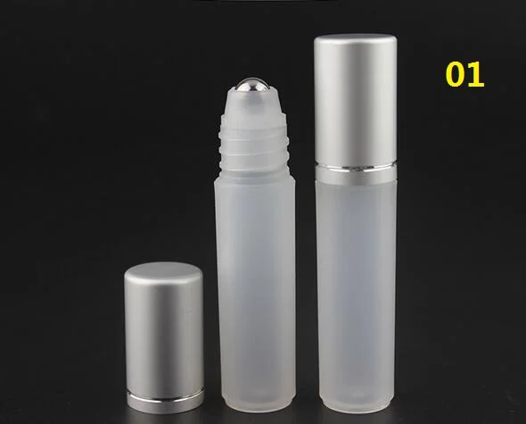 

30/100pcs 5ML plastic roll on Bottle/steel bead ball Sample Perfume Vial,Small Essential Oil bottle Lip oil subpackage metal cap