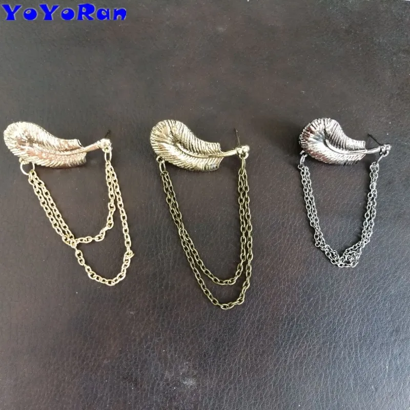 YOYORan 1 шт. серьги гвоздики с перьями и кисточками каффы для женщин украшения