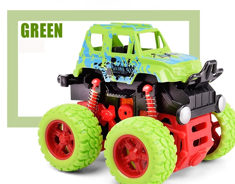 Green Monster Car Новинка, детские машинки, игрушки, монстр-машина, мультяшный монстр-Трак, мощные транспортные средства для маленьких мальчиков, супер детские подарочные игрушки Y73 - Цвет: Green Monster Car