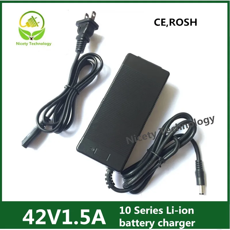 Зарядное устройство для литий-ионных аккумуляторов 36 В 42V1.5A для 10 серий 36 В, комплект литиевых аккумуляторов для электрического одноколесного велосипеда