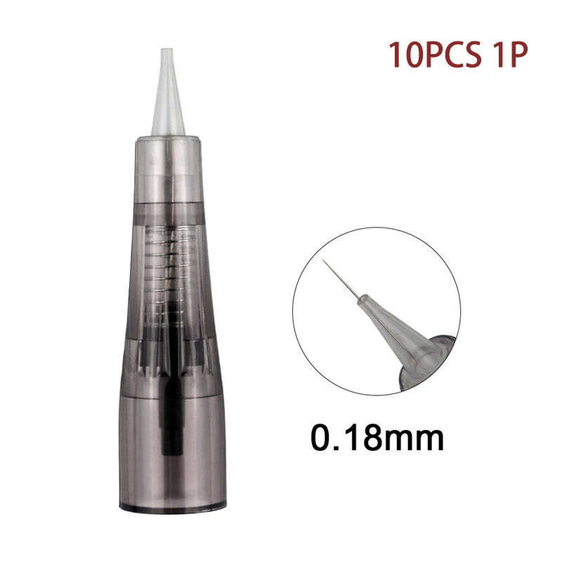 10pcs 0.18 1R Needle Черный Перманентный макияж машина Татуировка ручка для бровей/глаз/губ Электрический Стабильный Прочный татуировки пистолет dermografo автомобиль - Цвет: 10pcs 0.18 1R Needle