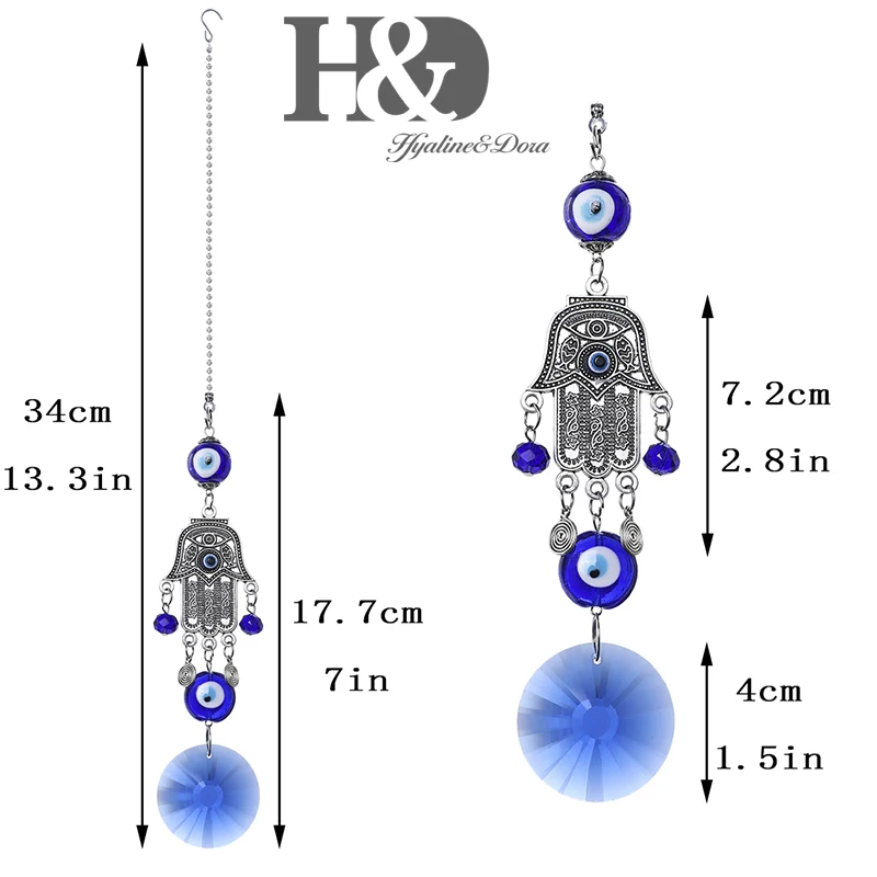 H & D Blue Evil Eye (Nazar) с хамсой ручной подвесной декоративный амулет настенный домашний