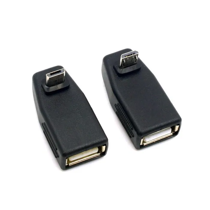 2 шт. 90 градусов вверх и вниз прямой угловой микро USB Тип B к мама OTG адаптер