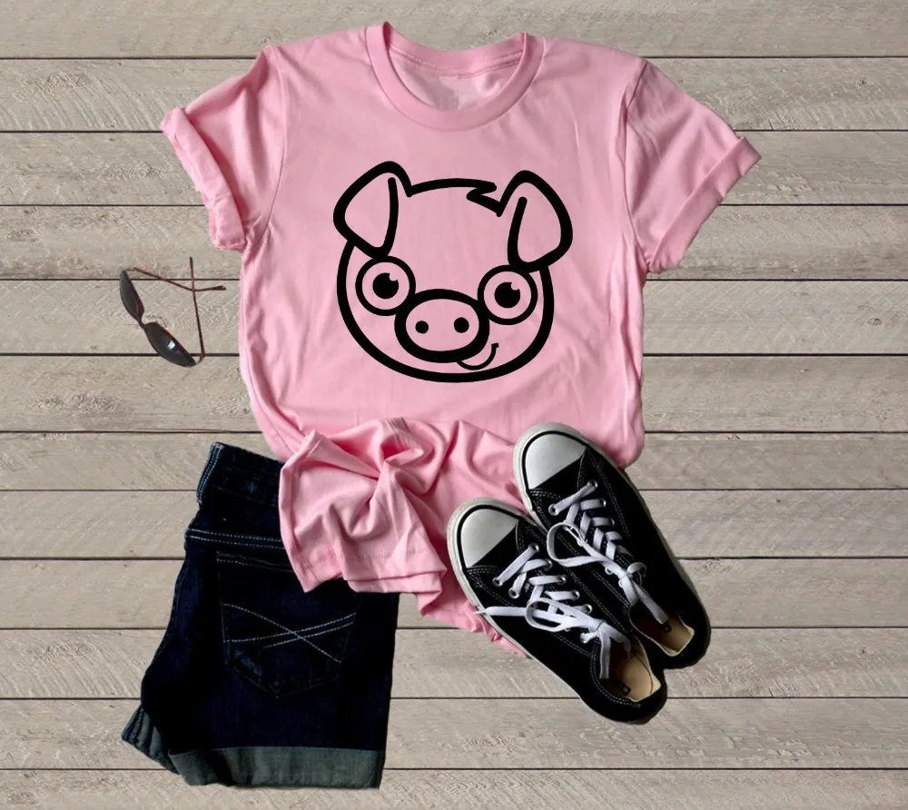 

Pig Face Shirt funny graphic kawaii harajuku camiseta rosa feminina grunge aesthetic cute street style tumblr quote tee goth tee
