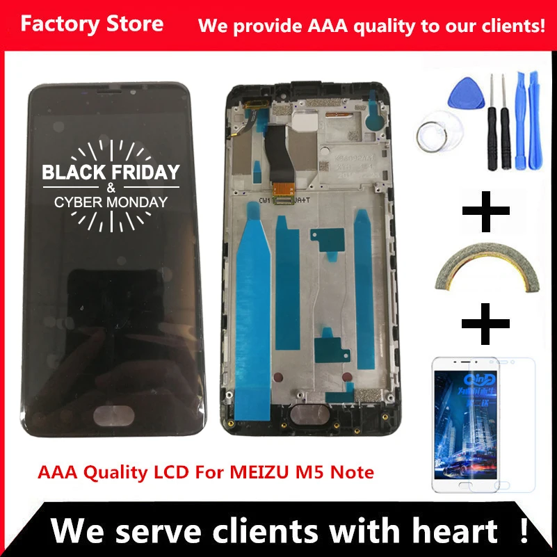 ЖК-дисплей 5,5 дюйма качества AAA для MEIZU M5 Note, ЖК-экран + дигитайзер, сенсорный экран для MEIZU M5 Note M621H