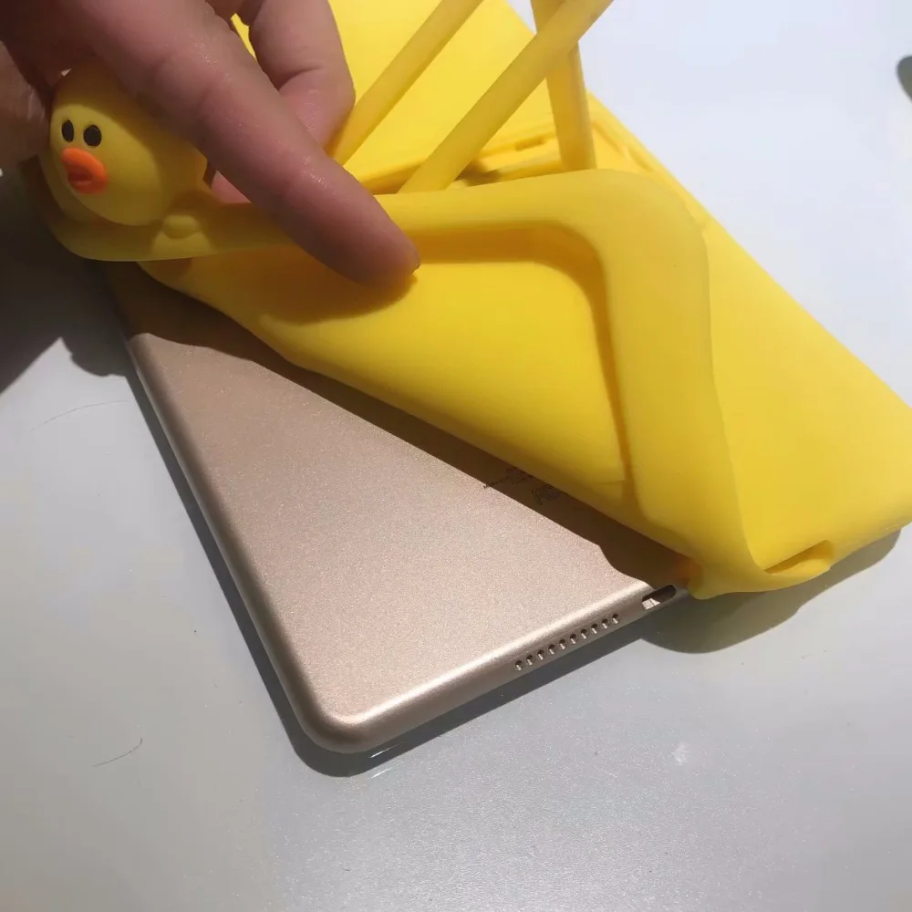 Duck чехол для iPad Pro 9,7 10,5 11 чехол для планшета для iPad 2/3/4 Air 1 2 Mini 1 2 3 4 Мягкий силиконовый чехол-подставка+ ручка