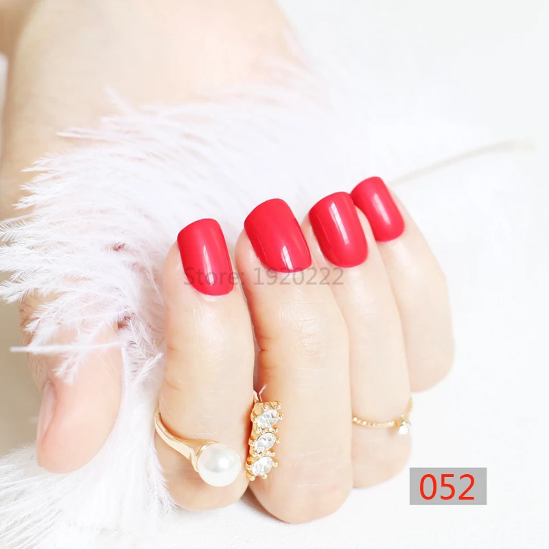 2021 24 шт. модные яркие красные ногти|nails short|finished fake nailsfake nails |