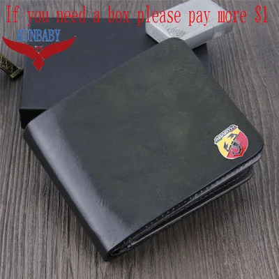 Black with box KUNBABY, 1 шт., высокое качество, натуральная кожа, Черная Сумка для документов, кошелек, посылка для карт, держатель для монет, чехол для Abarth - Название цвета: Black with box