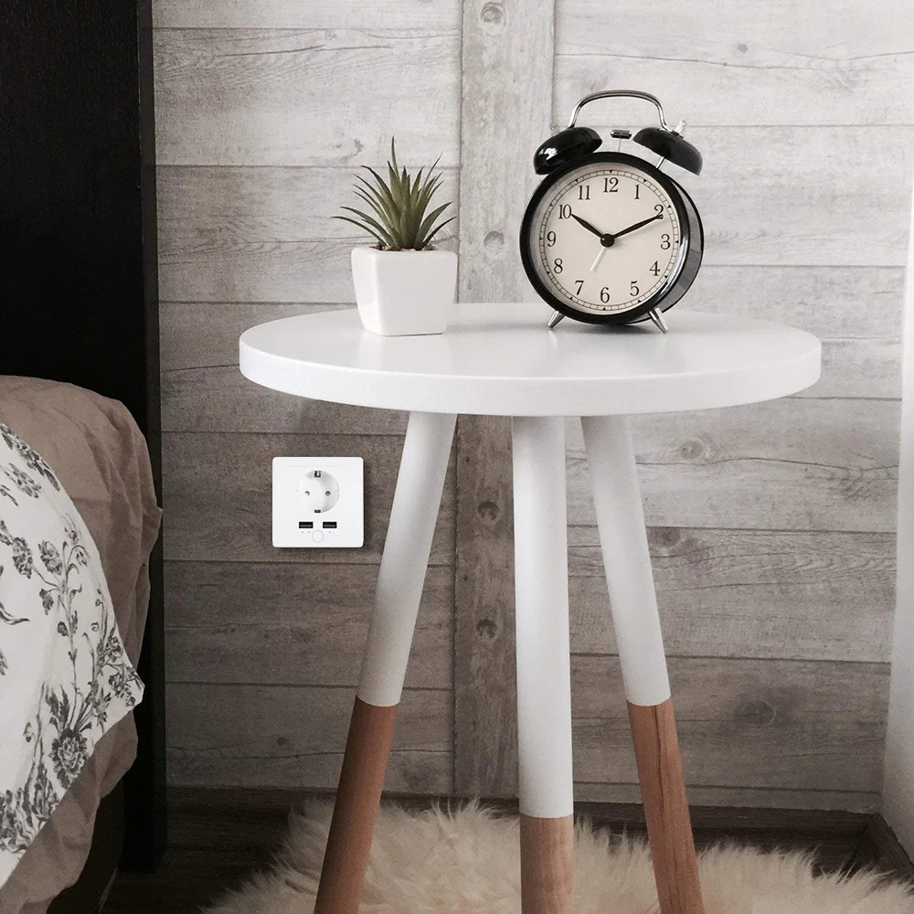 Совместимость с Google Home, стандарт ЕС, умная розетка, Wi-Fi, настенная розетка, таймер, голосовое дистанционное управление через Alexa, поддержка IFTTT15A, 220 В