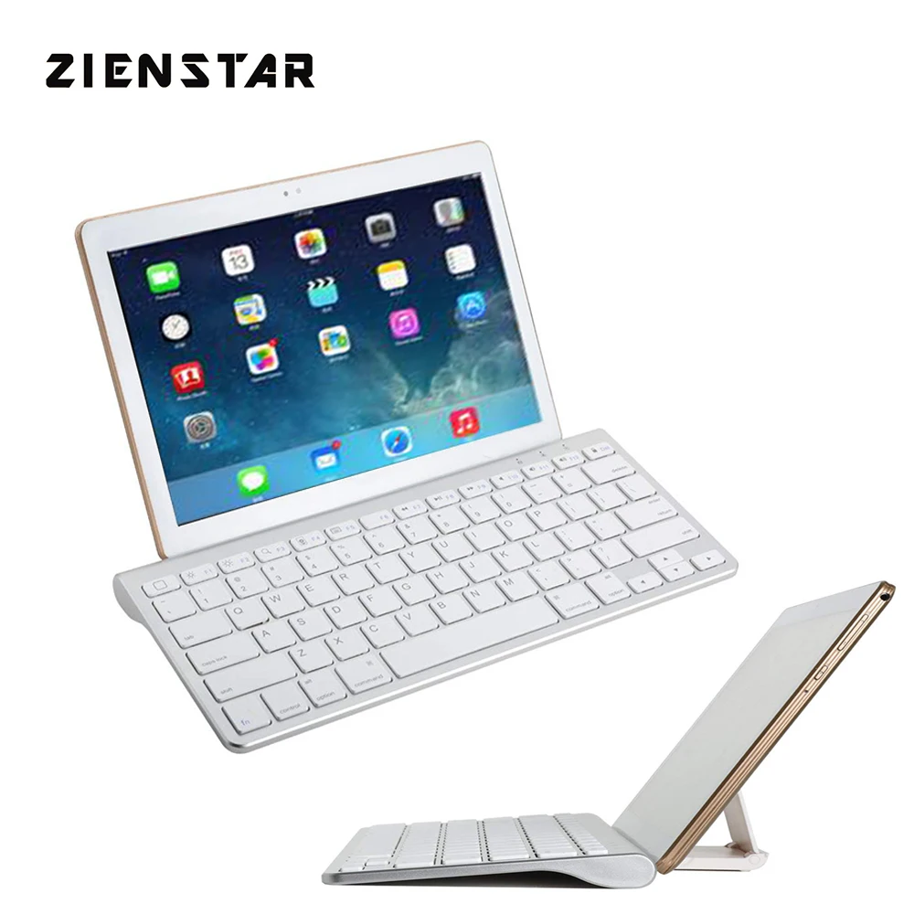 Zienstar тонкая беспроводная bluetooth клавиатура с кронштейном для Ipad MACBOOK ноутбука