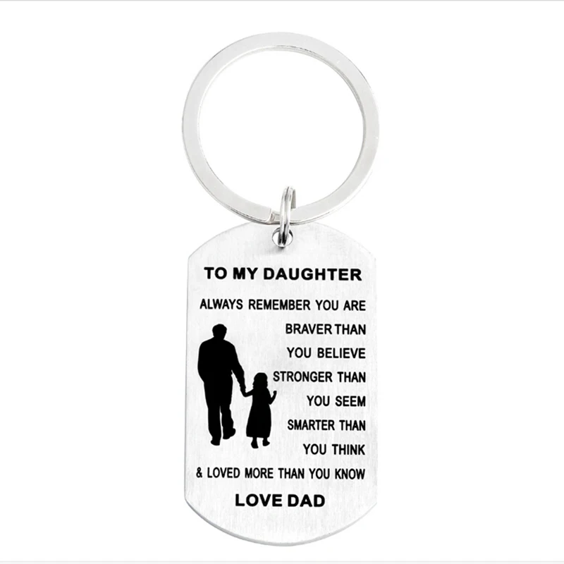New stainless steel letter keychain love dad mom rucksack key chian car ring fathers mothers day best gifts 372685 | Украшения и