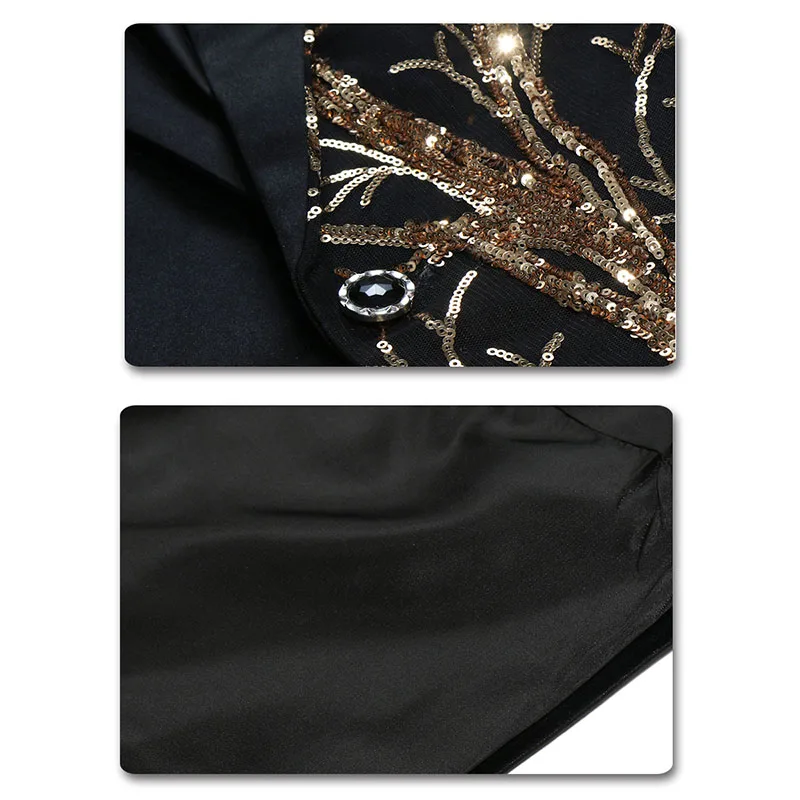 YUNCLOS мужской блейзер с пайетками однобортный пиджак для мужчин вечерние в стиле