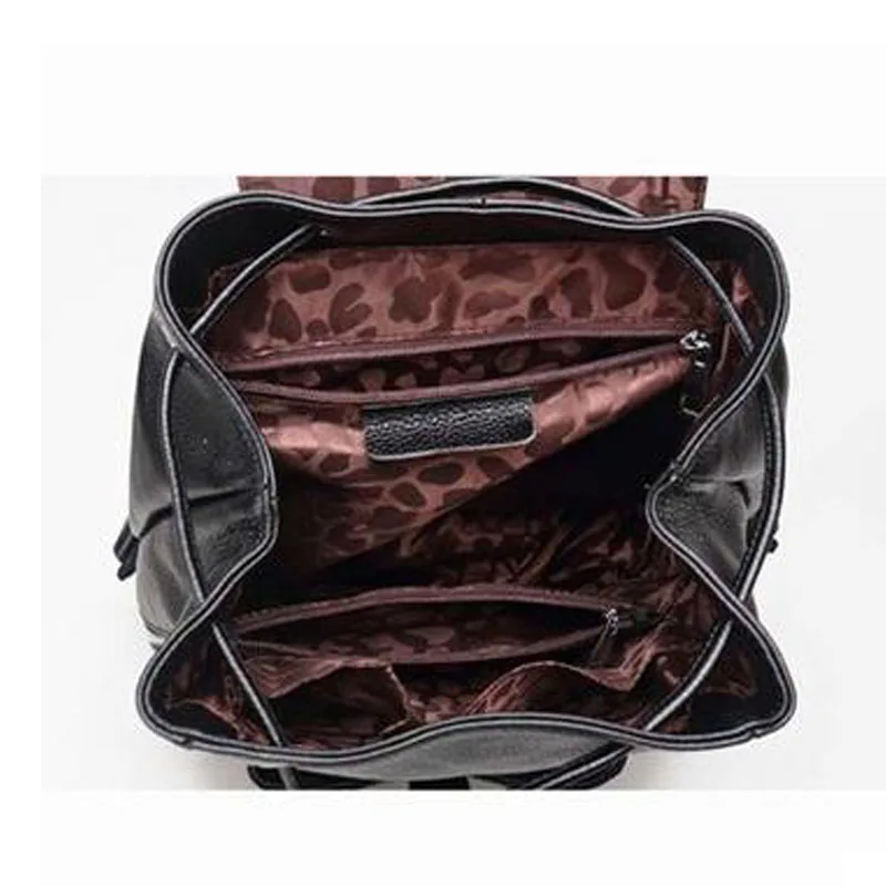 Модный большой женский рюкзак из мягкой натуральной кожи Дамская Повседневная