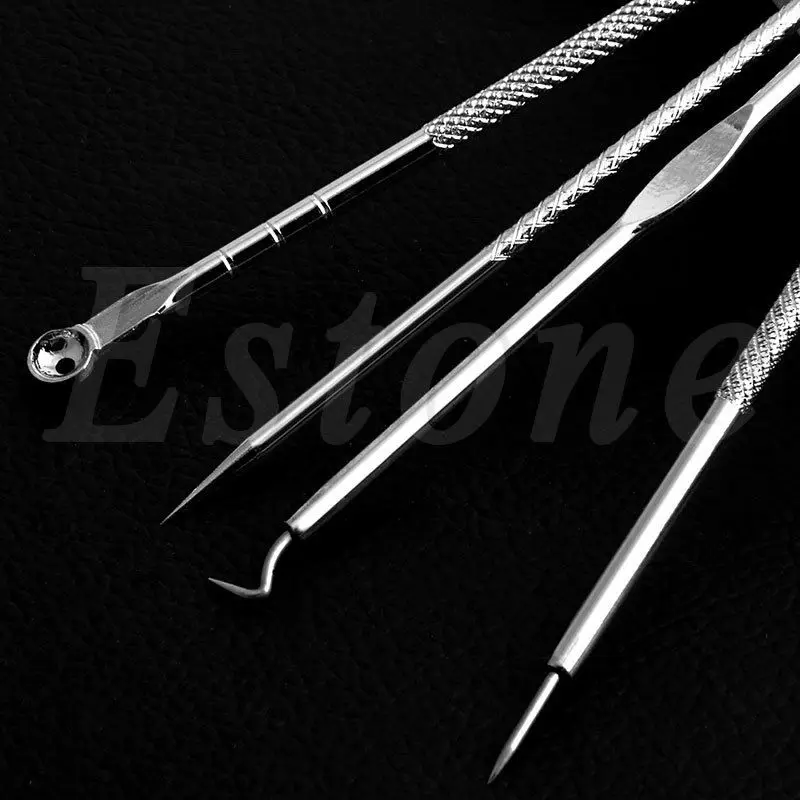 

New Acne Blemish Pimple Extractor Tool Blackhead Comedone Remover High Quality Hot Sale 4 pcs