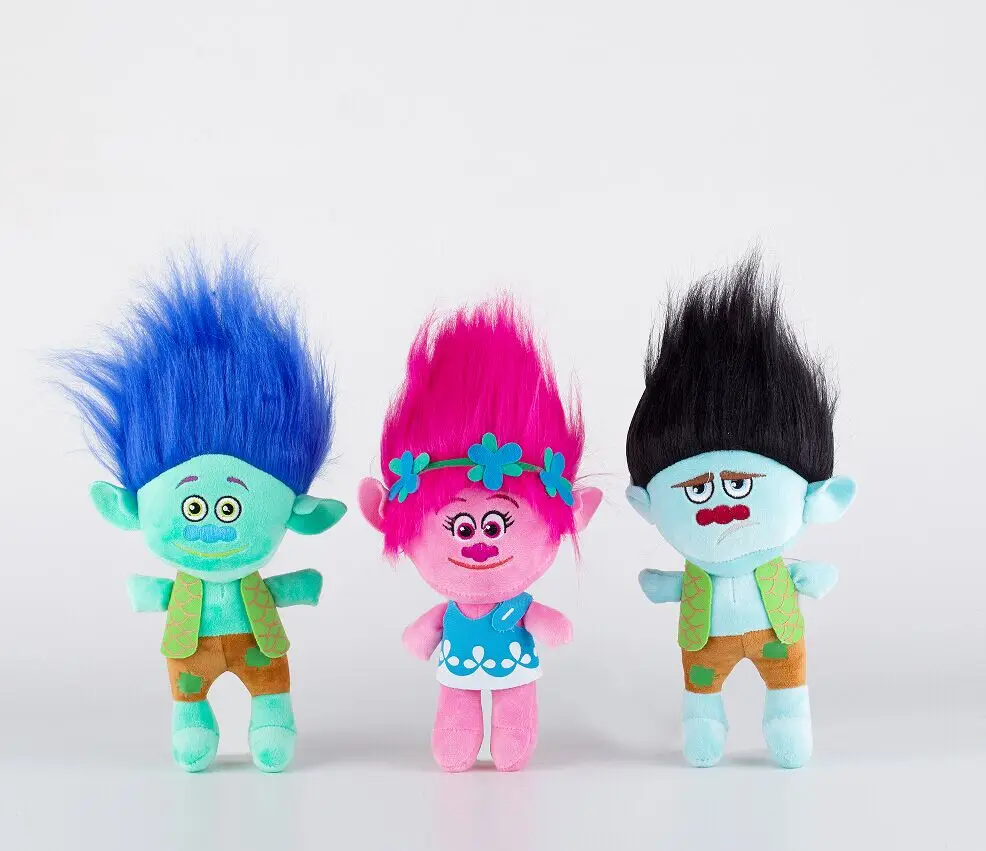 

23cm Hot New Movie Trolls Plush Toy Poppy Branch Dream Works Stuffed Cartoon Dolls The Good Luck Trolls Christmas Gifts