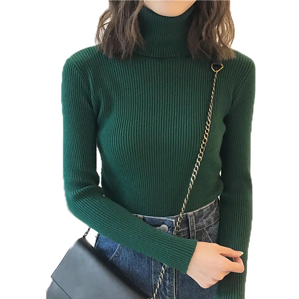 Sweaters Women 2018 Winter Warm Ladies Knitwear Tops Slim Pull Femme Sueter Mujer Woman Pullovers Knitted Turtleneck Sweater | Женская