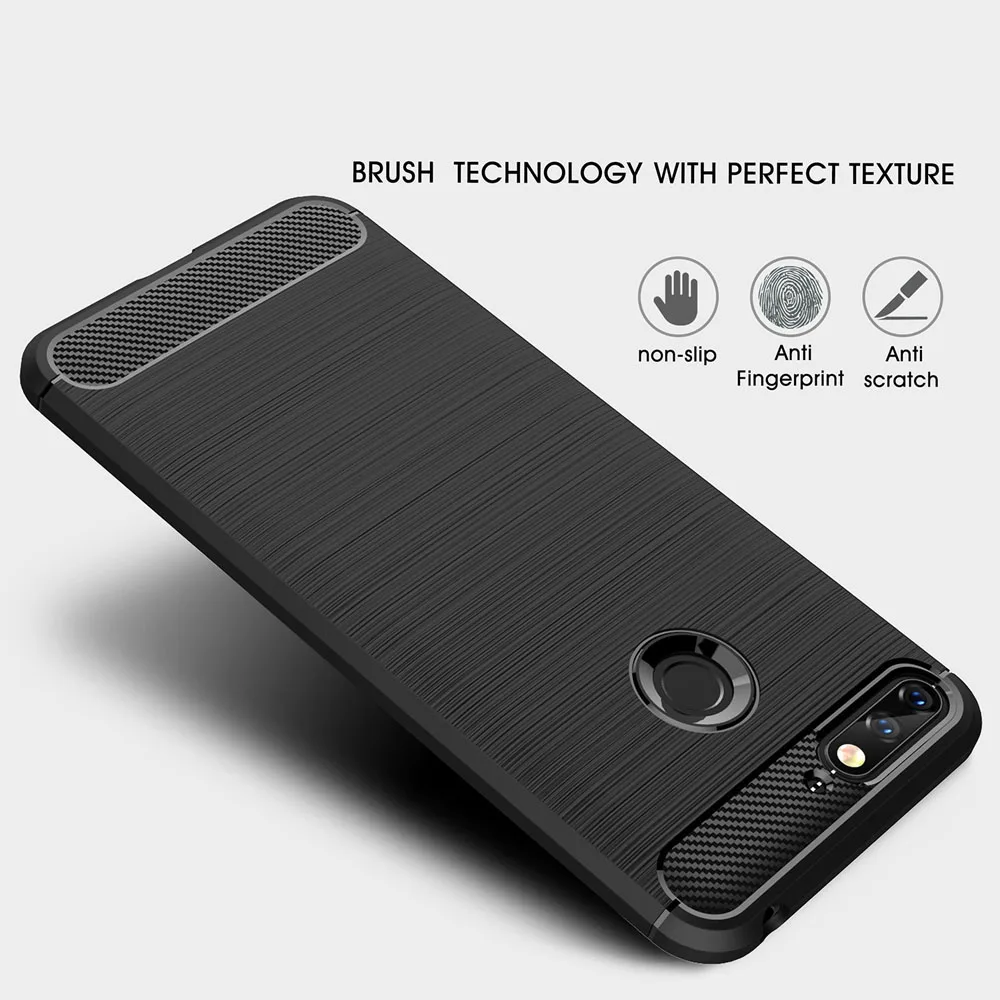 Чехол из углеродного волокна 5 7 дюйма для Huawei Honor 7C чехол Honor7C Pro AUM L41 задняя крышка