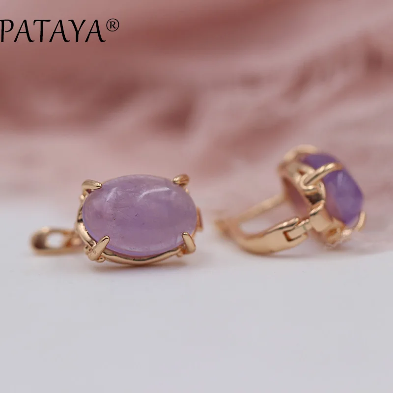 PATAYA, новинка, RU, хит, разноцветные овальные серьги с натуральным камнем, большие серьги, 585, розовое золото, опал, серьги для женщин, индийские, Onxy, вечерние, свадебные ювелирные изделия