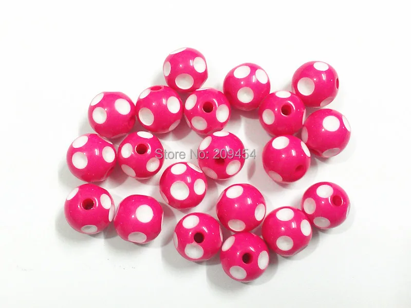 (Сначала выберите размер) розовые бусины в горошек 12 мм/14 мм/16 мм|polka dot beads|beads beads16mm