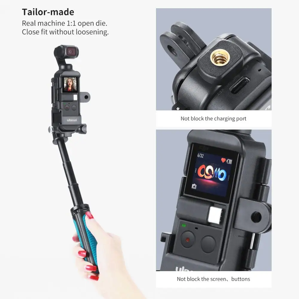 Чехол ULANZI для DJI Osmo Pocket 1/4 дюйма со встроенным микрофоном|Чехлы экшн-камер| |