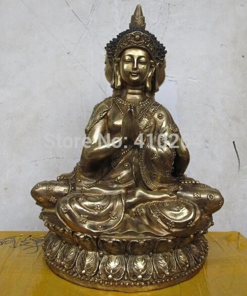 Tibet Fane Bronze Gild Three sides Thailand Ayutthaya Sakyamuni Buddha Statue | Дом и сад