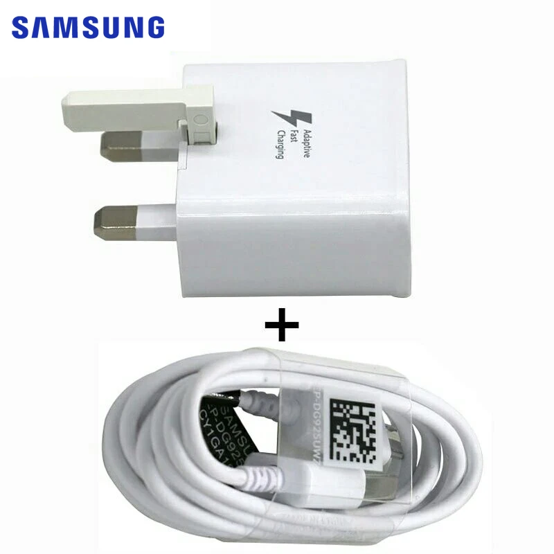 UK with 1m Cable Samsung Оригинальное Зарядное стены Зарядное устройство 9V EP-TA20EWE для samsung GALAXY S6 Edge+ C7000 On7 C5 G928F G925F J5 J7 Быстрая зарядка - Тип штекера: UK with 1m Cable